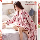 Strawberry Pyjamas Female Flannel Three-piece Wholesale Bathrobe Lady's Pyjamas