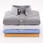 New Design Custom Logo White Cotton Oxford Men Shirt Long Sleeve Custom Man Shirt