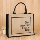 2020 Hot Sale Big Capacity Jute Shopping Bags Advertising Packaging Tote Bag