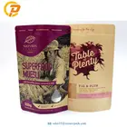 Food Grade Recyclable Resealable Kraft Paper Bag With Window Kraft Paper Pouch