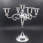 5 Arms Candlestick nickel plated metal Candelabra Candle Holder for wedding decoration