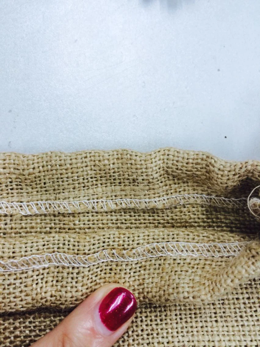 overlocked inside of pouch