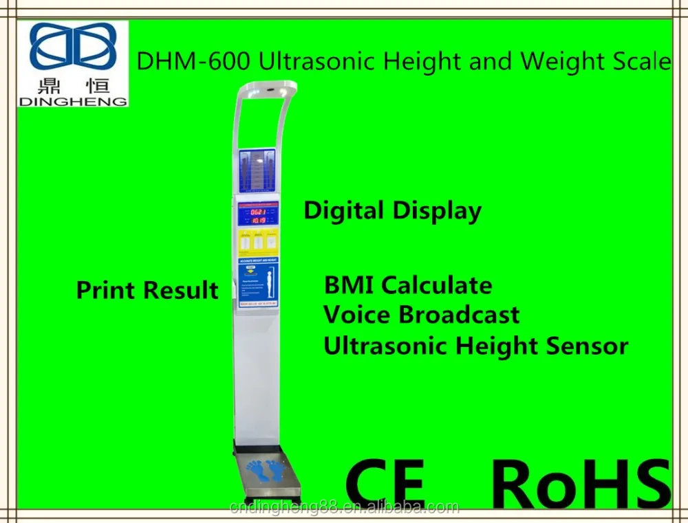 12 V Rechargeable Battery Height Weight Scale with Printer and Coin  Operation - China Ultrasonic Height Weight Scale, BMI Body Scale