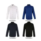 New promotion fancy plain dyed solid spandex cotton long sleeve men casual shirt stock