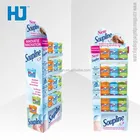 New arrival cardboard counter top pop display for fast food, stackable supermarket promotional display counter