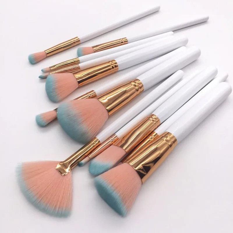 12pcs White Makeup Brushes Set Fan Powder Foundation Contour Blush Eyebrow Brush Pincel Maquiagem (15)