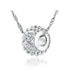 Fine jewelry 100% 925 Sterling Silver Full crystal ball pendant include chain necklace Free shipping