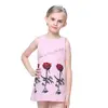 2017 fashion girl baby clothing plain dyed dry cleaning mini sleeveless rose dress