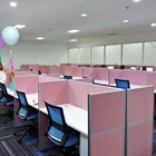 WeWork Philippines Pink Colorful Office Partition Cluster Workstation Call Center Cubicle