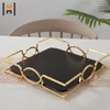 Square Iron Fruit Basket Candy Dishes Serving Tray Cosmetic Collecting Stand Home Storage and Organization for Home