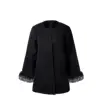 OEM Wholesale Fashion Black Ladies Quilted Racing Cloak Coat For Women