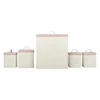 Cream White Pink Household Square Metal Storage Canisters Bread Box Coffee Tea Biscuit Sugar Tin Jar kitchen canister set of 5