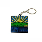 Souvenir Square Promotional Custom Design Cheap Metal Souvenir Square Marathon Running Sports Keychains