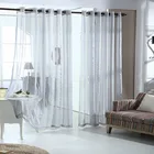 Hot selling graceful woven perspective voile Germany white sheer curtain