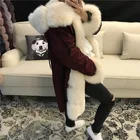 women's winter soft thick real fox fur parka with real rex rabbit fur lining ladies long natural fur coat hooded