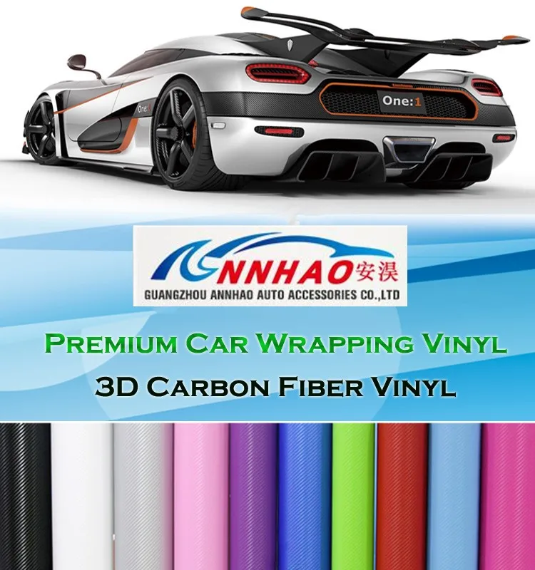 Annhao Air Free Car Body Sticker Green 3D Carbon Fiber Vinyl Film.jpg