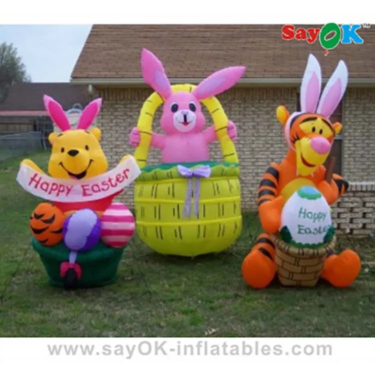 customized inflatable easter egg bunny basket decoration