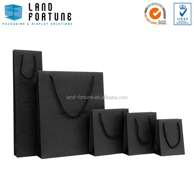 matt black shopping bag paper custom gift shopping bag wholesale