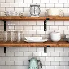 7.25"L x 4"H Black Powder coating metal bracket for wooden hidden bracket shelf