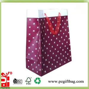 custom wholesale red polka dot gift bag, fancy paper gift bag