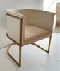 Brass Gold Velvet Arm Lurxy Chair in Stainless steel