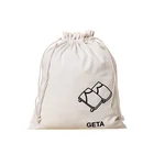 Logo Customization White Canvas Cotton Bag Durable Biodegradable White Printed Logo Canvas Cotton Grocery Drawstring Bag