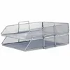 Gray/Black 2 Tier Stackable Paper Letter Tray Desk Organizer Collection for Home Or Office Organization, Store Binders, Folders