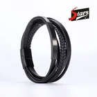 Stars Forever Classic Men Style Genuine Cow Leather Bracelet Customizable Logo Clasp Stainless Steel Bangle