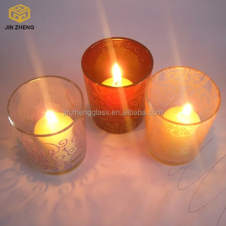 sealed wholesale recycled glass candle holder with logo printing