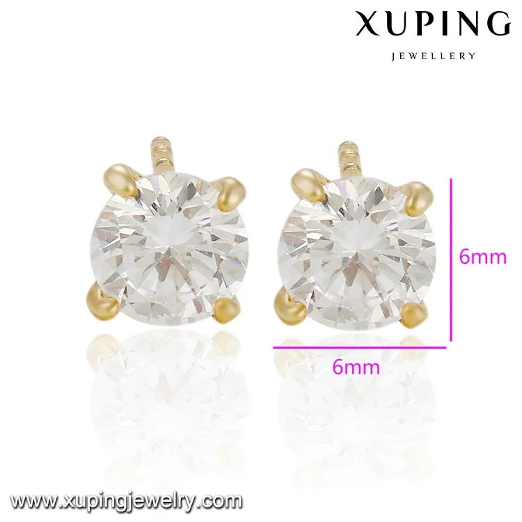 21315 xuping jewelry 18k gold plated stud earring with cz