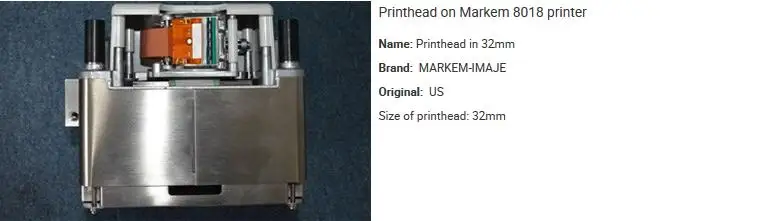 Markem 8018 print head 32mm smartdate transfer overprinter plastic bagsMarkem 8018 digital coding machine