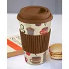 Household Happy Life Durable customer decal Design take away bamboo fiber coffee cups