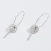 Hot Selling Fashion Jewelry CZ Micro Pave Key Shape Hanging Big Hoop Earring