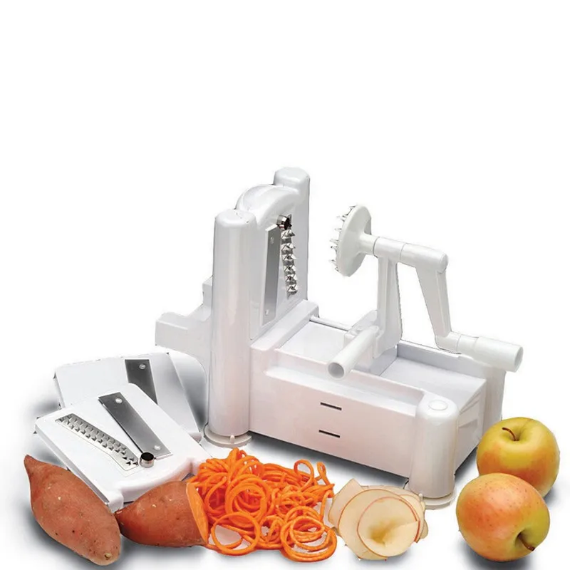 3 In 1 Fruit Peeler Spiral Vegetable Slicer Cutter Shred Kitchen Tools Easy To Clean Mandoline Chopper SpiralizerKnife KC1466