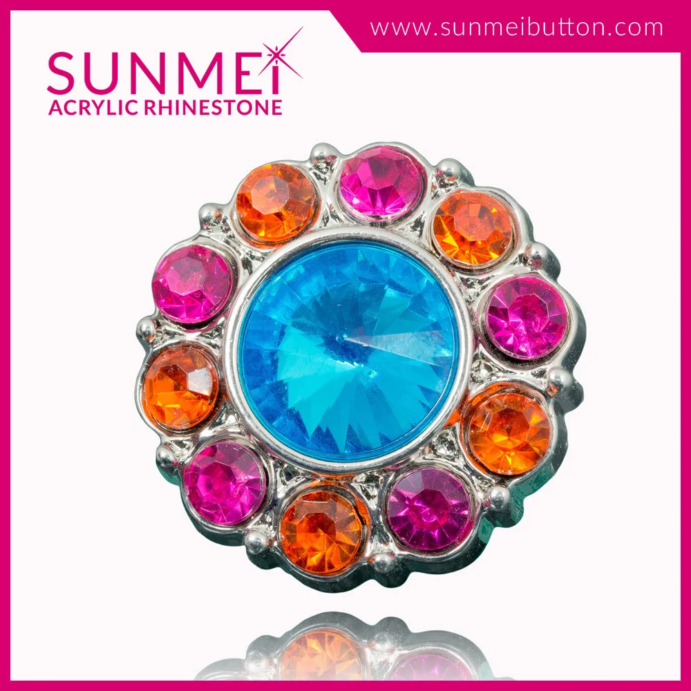 Decorative Professional Crystal Rhinestone Buttons Flat Back