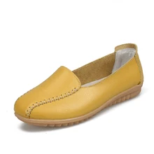 2017 Customized Women Soft Leather Flat Casual Mocassin Shoes