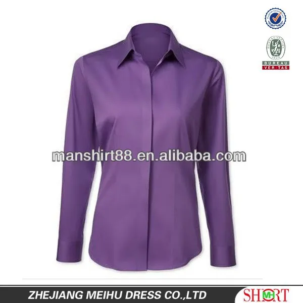 semi-fitted classic collar dress shirts for women