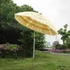 PE Tiki Beach Umbrella Steel Tilt Outdoor Garden Yellow 6 FT