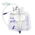 Medical urinary urine meter drainage bag collection T valve needless sampling port 2000ml+400ml