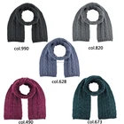Ladies' polyester chenille yarn cable knitted scarf