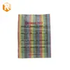 Export laminated PP woven color strip football bag with calendar printing used as shopping bag