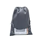 Heli Reusable Dark Grey Drawstring Non-woven PVC Dust Bag For Packing With Window