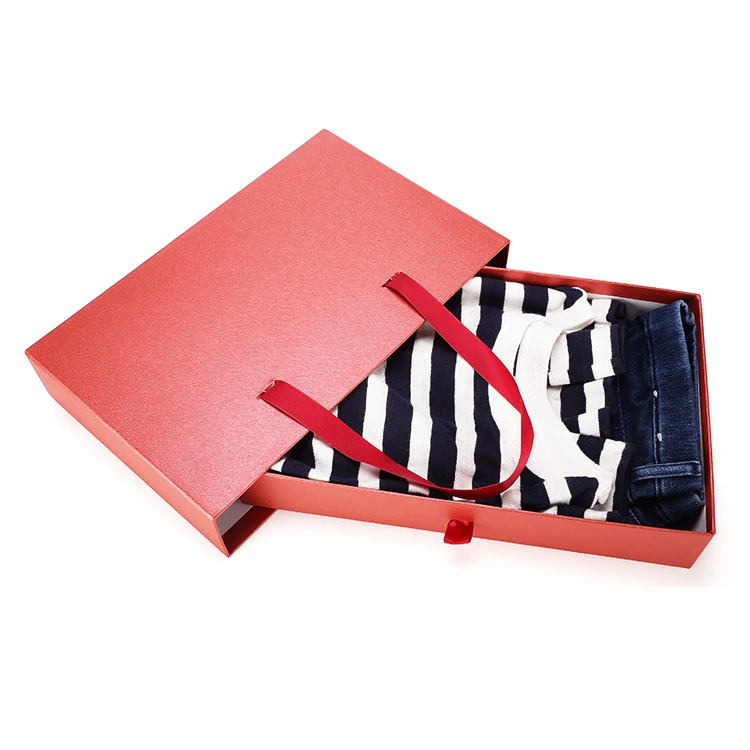 box scarf swimwear packaging sliding cardboard box with ribbon