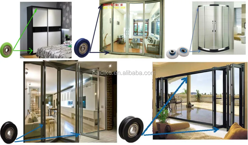 Sliding,sliding glass door four wheels sliding glass shower door hardware fittings