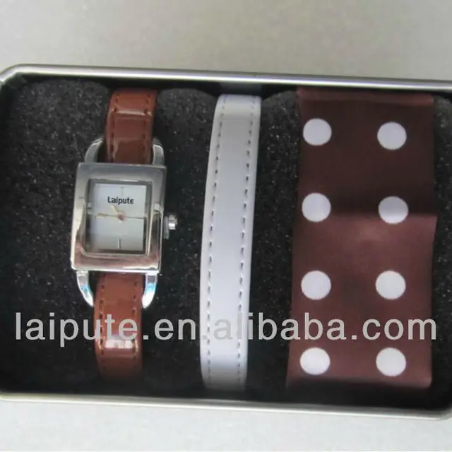 ladies ribbon watch with interchangeable strap watch gift set