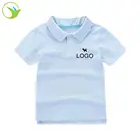School Uniform Suppliers Design Fashion Summer Unisex Cotton Fabric Kid Kindergarten Blue Colours Children Polo Tshirt