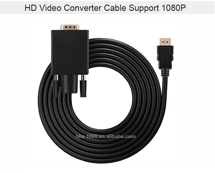 Cold Plated 19 Pin Connector HD MI to VGA Cable 6FT with High Quality PVC Material - ANKUX.COM