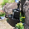 Barrel Planter Fountain with Pump Garden Patio Deck Yard Indoors Water Feature