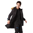 Easy Style Custom USB Charging Heat Long Black Hooded Heated Coat Men Heated Jacket