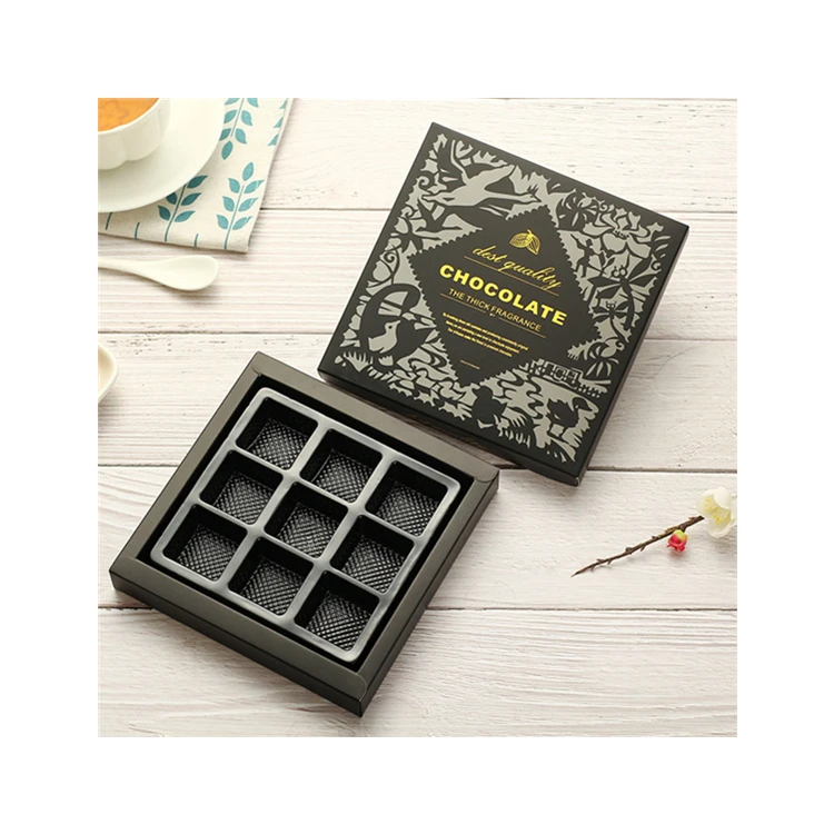 Высокое качество творческие шаблоны бумажная коробка дизайн черный шоколад упаковочная коробка